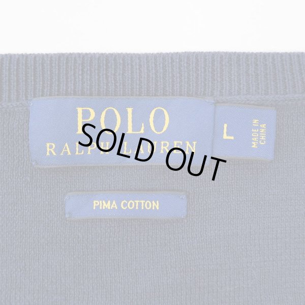 画像3: 00's Polo Ralph Lauren Vネック コットンニットベスト “NAVY” (3)