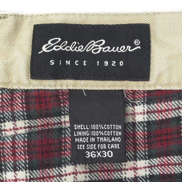 画像3: 00's Eddie Bauer ネルライナー 2タック チノトラウザー "BEIGE / W36 L30" (3)