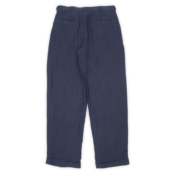 画像2: 00's Brooks Brothers 2タック リネントラウザー "W32 L32" (2)