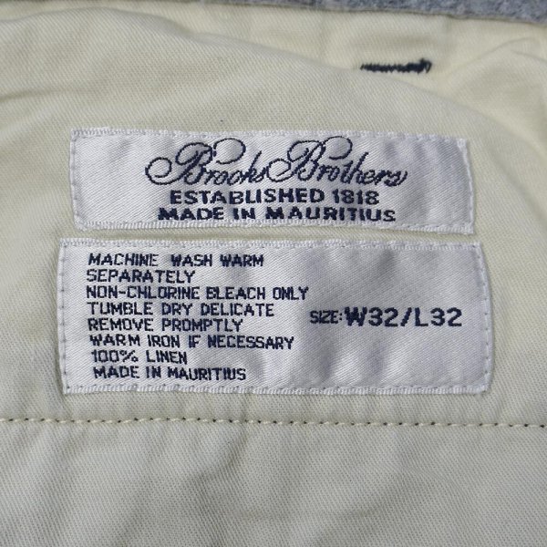 画像3: 00's Brooks Brothers 2タック リネントラウザー "W32 L32" (3)