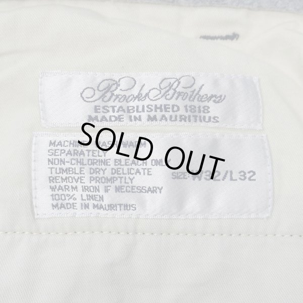 画像3: 00's Brooks Brothers 2タック リネントラウザー "W32 L32" (3)