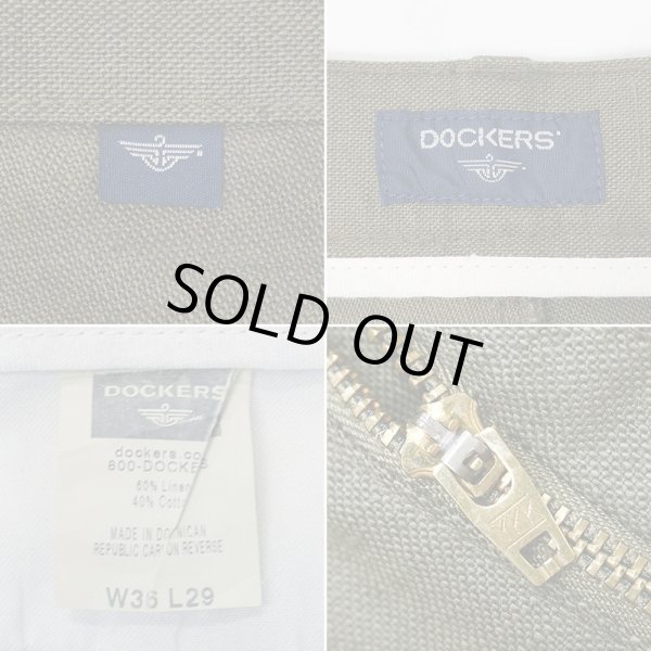画像3: Early 00's DOCKERS 2タック リネンコットントラウザー "W36 L29" (3)