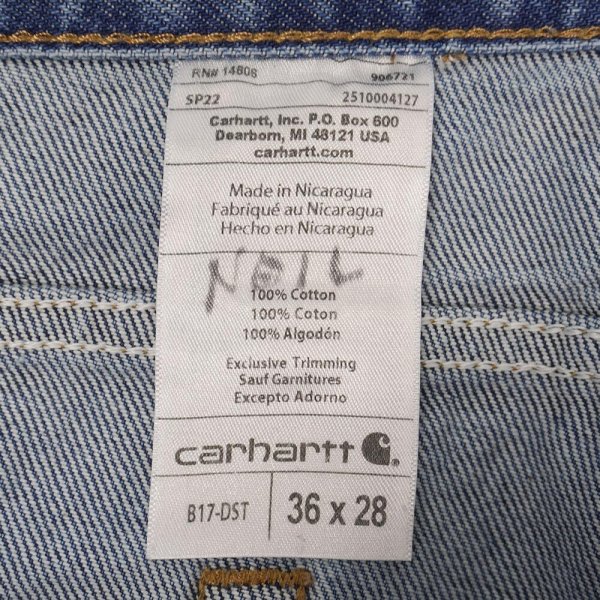 画像3: 00's Carhartt 5ポケット デニムパンツ "W36 L28" (3)