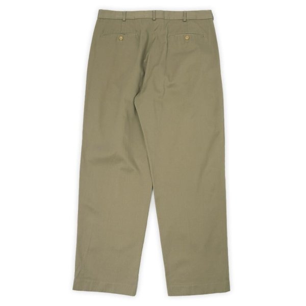 画像2: 90's LANDS' END 2タック チノトラウザー "LIGHT BROWN / W35" (2)