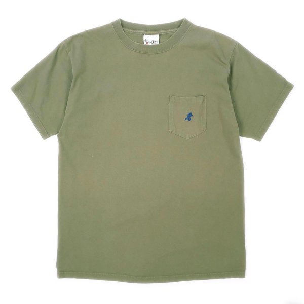 画像1: 90-00's Disney ポケットTシャツ "OLIVE" (1)