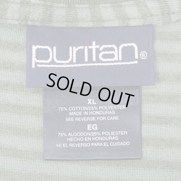 画像2: 90's Puritan ボーダーTシャツ "Green Base" (2)