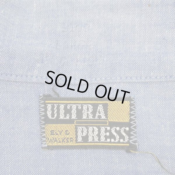 画像2: 60's ELY & WALKER S/S コットンシャンブレーシャツ (2)