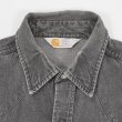 画像3: 80-90's Carhartt 先染めブラックデニム ウエスタンシャツ (3)