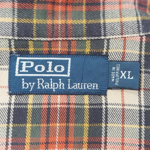 画像2: 00's Polo Ralph Lauren フランネル ワークシャツ (2)