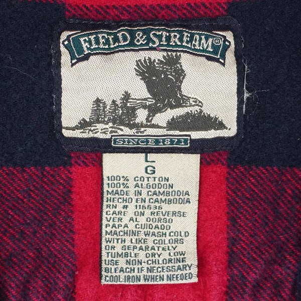 画像2: 00's FIELD & STREAM ブロックチェック柄 ヘビーネルシャツ "RED×BLACK" (2)