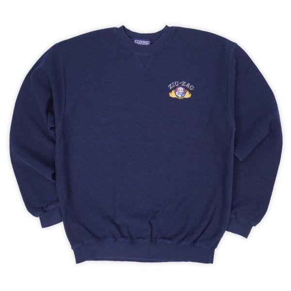 画像1: Late 90's ZIG-ZAG コットンピケ スウェット (1)