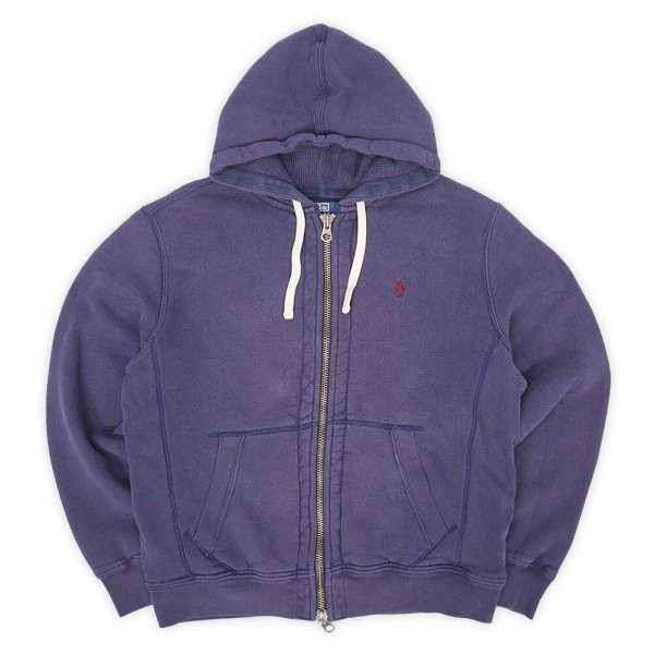 画像1: 00's Polo Ralph Lauren 裏サーマル フルジップスウェットパーカー "FADE NAVY" (1)
