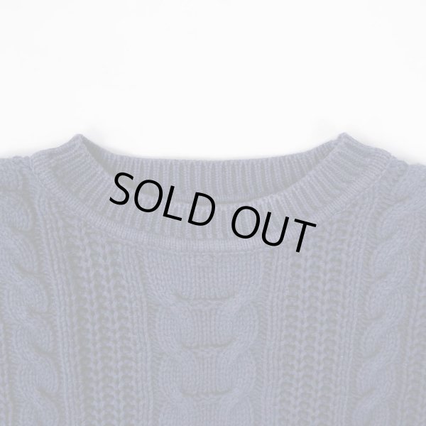 画像3: 90's Eddie Bauer ケーブル編み コットンニット "黒タグ" (3)