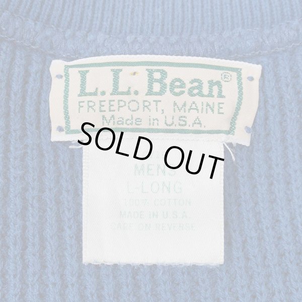 画像2: 90's L.L.Bean コットン ジープニット "MADE IN USA / BLUE" (2)