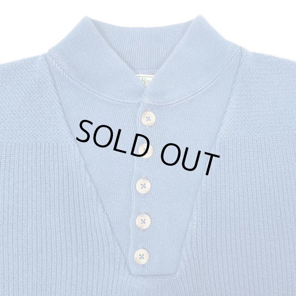 画像3: 90's L.L.Bean コットン ジープニット "MADE IN USA / BLUE" (3)