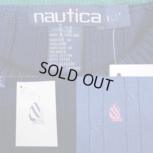 画像3: 90's NAUTICA バイカラー コットンニット "DEADSTOCK" (3)