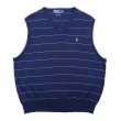 画像1: 90's Polo Ralph Lauren ボーダー柄 Vネック コットンニットベスト (1)