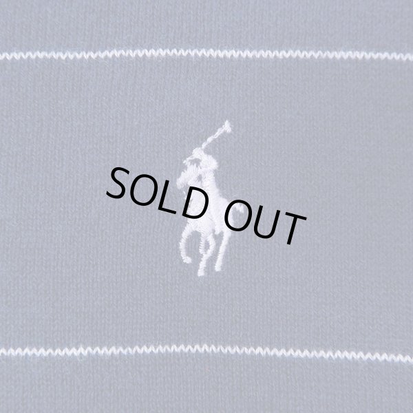 90's Polo Ralph Lauren ボーダー柄 Vネック コットンニット