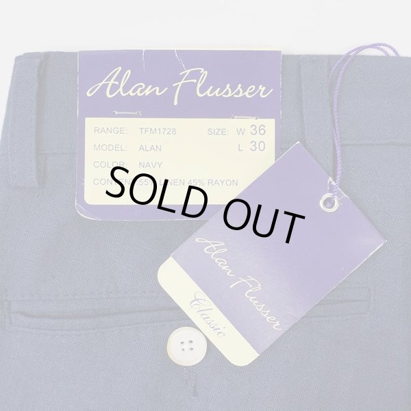 画像3: 90's Alan Flusser 2タック リネントラウザー "DEADSTOCK / W36 L30" (3)