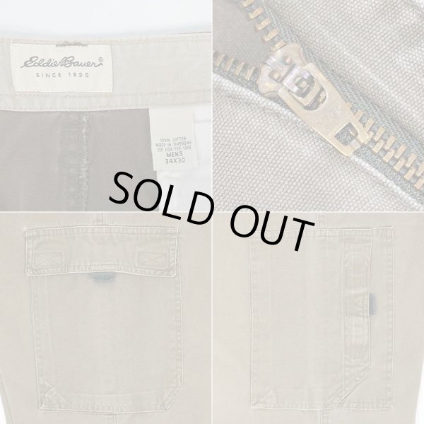 画像3: 90's Eddie Bauer ６ポケット カーゴパンツ "白タグ / W34 L30" (3)