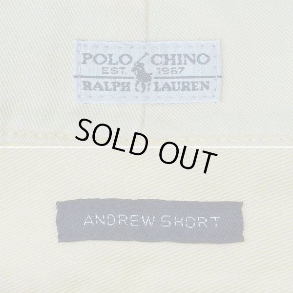 画像3: 90's Polo Ralph Lauren 2タック チノショーツ "ANDREW SHORT / MADE IN USA / YELLOW" (3)