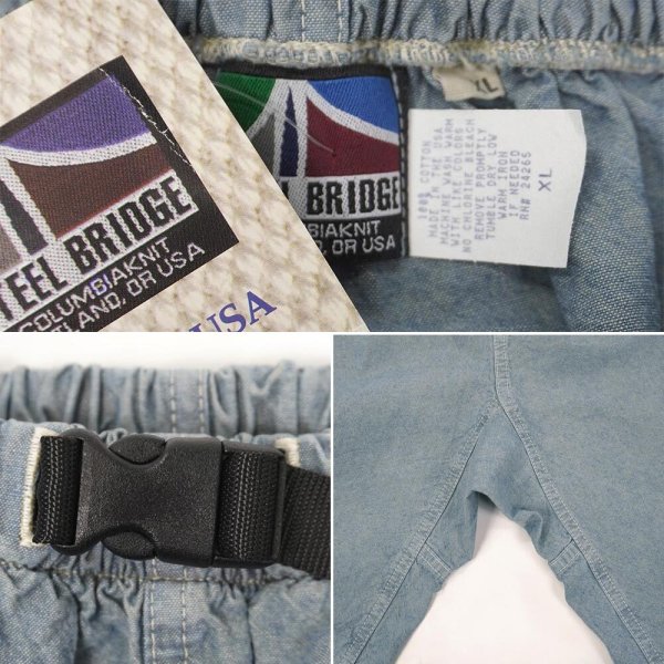 画像3: 90's STEEL BRIDGE カラーシャンブレー ショーツ "BLUE / MADE IN USA / DEADSTOCK" (3)