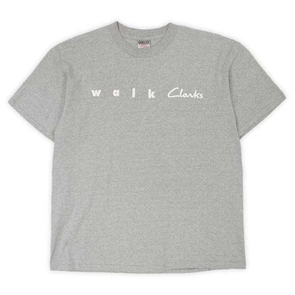 画像1: 90's walk Clarks ロゴプリントTシャツ "MADE IN USA / ONEITA body" (1)