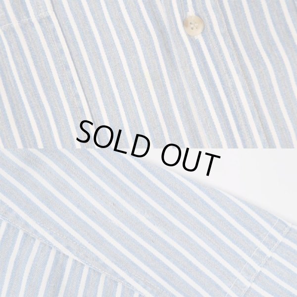 画像4: 90's CACTUS S/S マルチストライプ柄 バンドカラーシャツ (4)