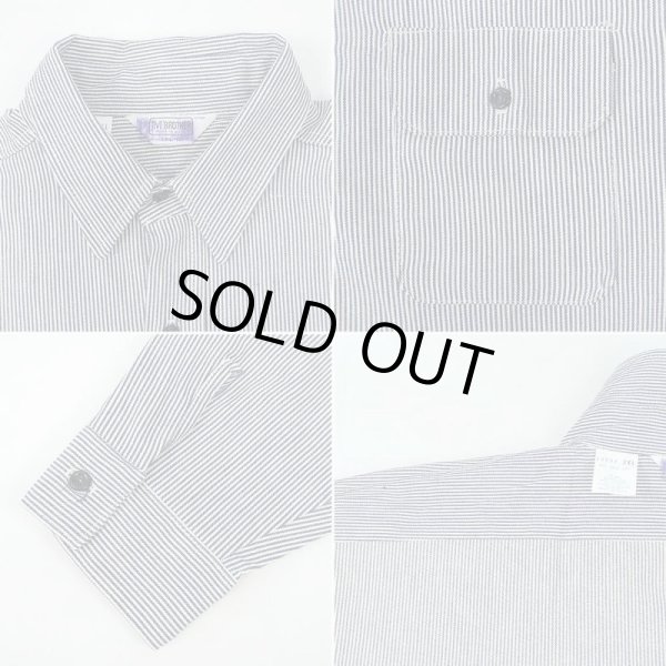 画像3: 80's FIVE BROTHER ヒッコリーストライプ柄 ワークシャツ "DEADSTOCK / 2XL" (3)