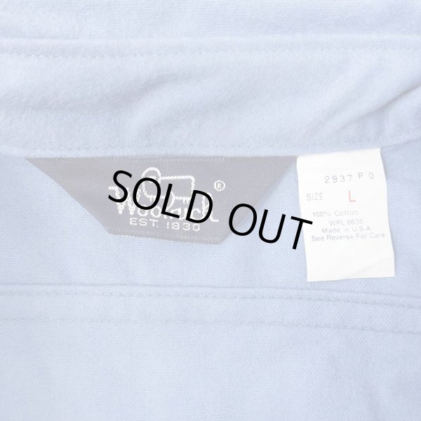 画像2: 80's WOOLRICH シャモアクロス ワークシャツ “BLUE / MADE IN USA / DEADSTOCK” (2)