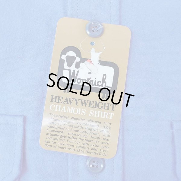 画像3: 80's WOOLRICH シャモアクロス ワークシャツ “BLUE / MADE IN USA / DEADSTOCK” (3)