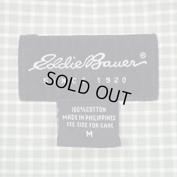 画像2: 00's Eddie Bauer ボタンダウンシャツ “LIGHT GREEN PLAID” (2)