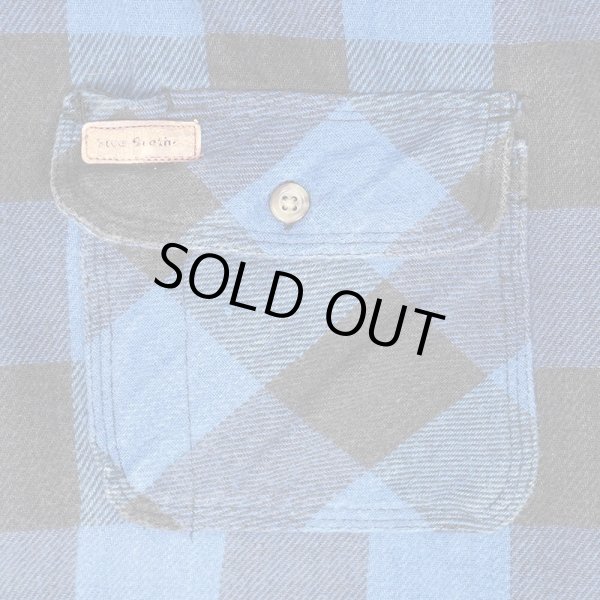 画像3: 00's FIVE BROTHER ブロックチェック柄 ヘビーネルシャツ "BLUE×BLACK" (3)