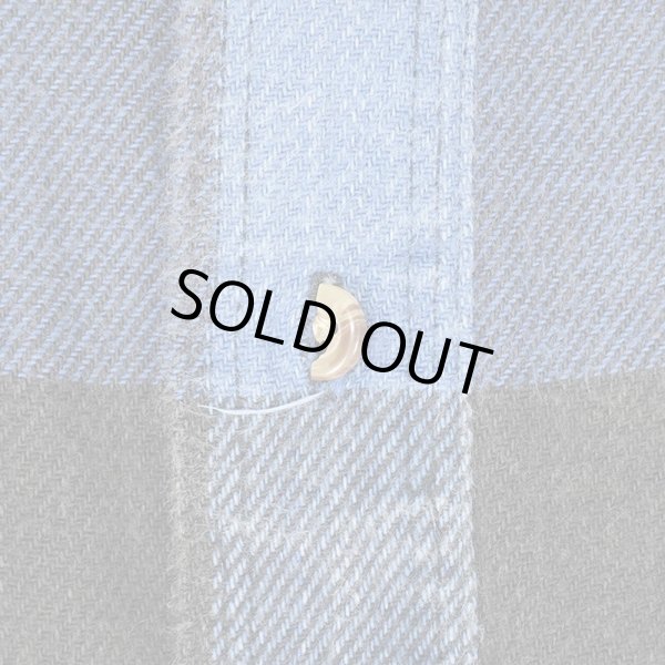 画像4: 00's FIVE BROTHER ブロックチェック柄 ヘビーネルシャツ "BLUE×BLACK" (4)