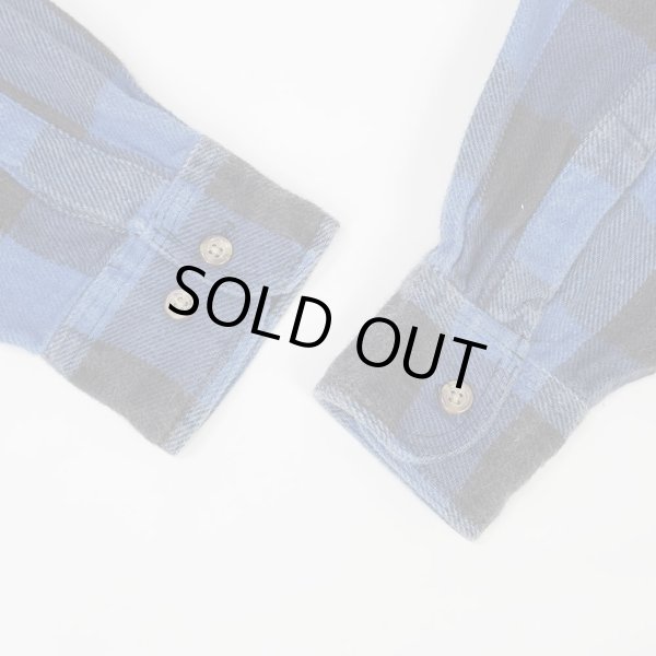 画像5: 00's FIVE BROTHER ブロックチェック柄 ヘビーネルシャツ "BLUE×BLACK" (5)