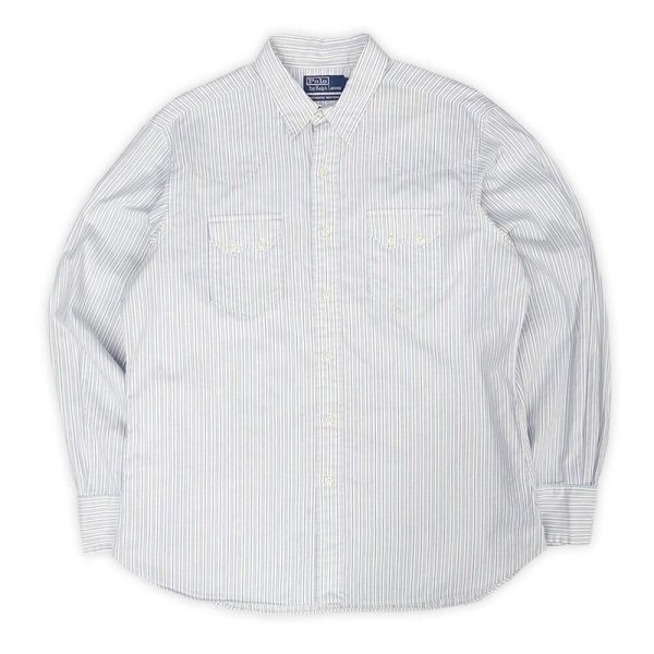 画像1: 90's Polo Ralph Lauren マルチストライプ柄 ウエスタンシャツ "AUTHENTIC WESTERN" (1)