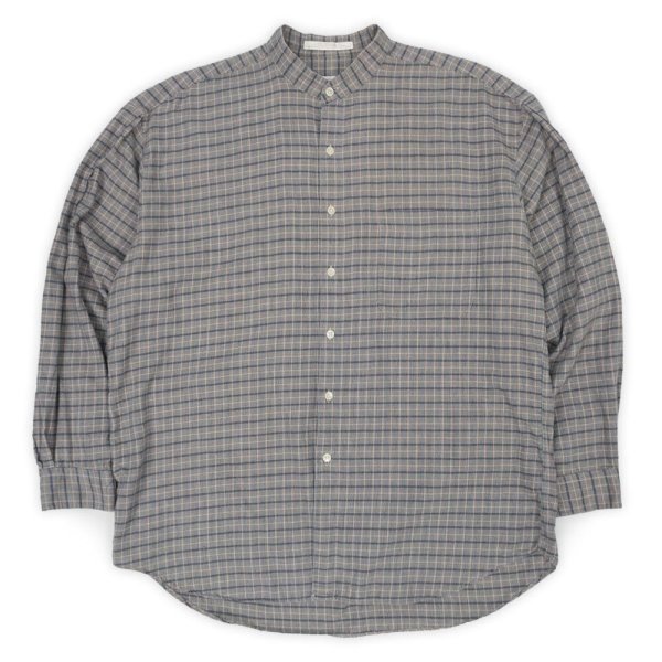 画像1: 90's PERRY ELLIS バンドカラー フランネルシャツ “MADE IN USA” (1)