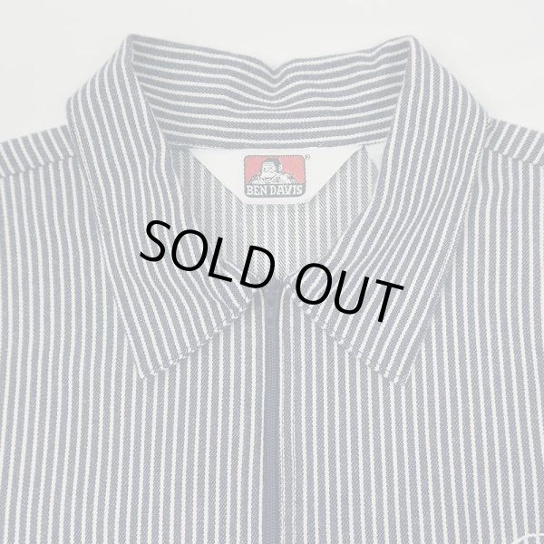 画像4: 00's BEN DAVIS S/S ハーフジップ ワークシャツ "MADE IN USA / 企業ロゴ刺繍" (4)