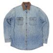 画像1: 00's LANDS' END デニムワークシャツ (1)