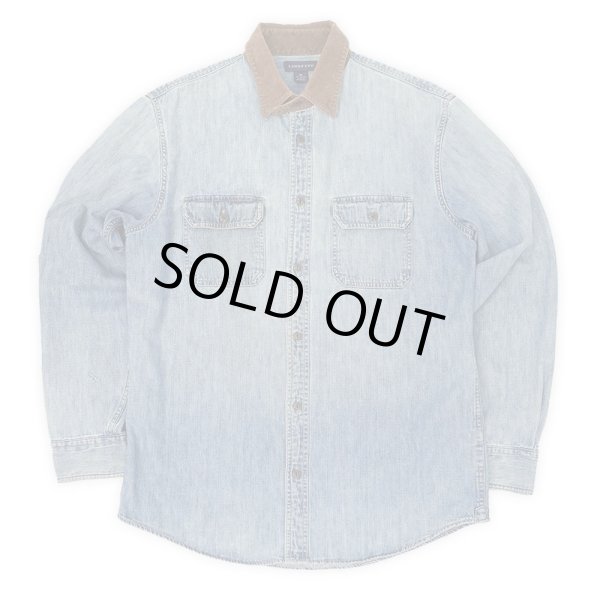 画像1: 00's LANDS' END デニムワークシャツ (1)