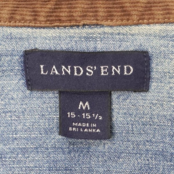 画像2: 00's LANDS' END デニムワークシャツ (2)