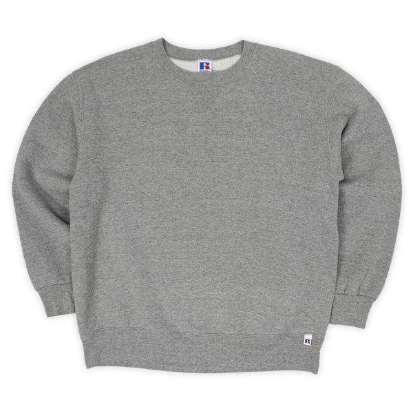 画像1: 90's RUSSELL 前V ブランクスウェット "HEATHER GRAY / MADE IN USA" (1)