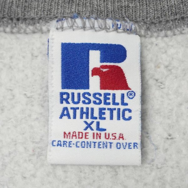 画像2: 90's RUSSELL 前V ブランクスウェット "HEATHER GRAY / MADE IN USA" (2)