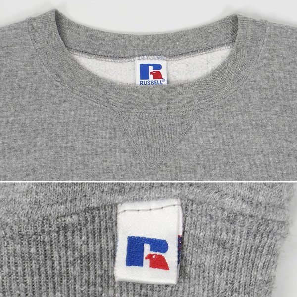画像3: 90's RUSSELL 前V ブランクスウェット "HEATHER GRAY / MADE IN USA" (3)