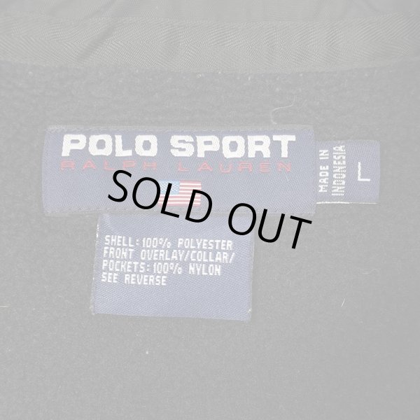 画像3: 90's POLO SPORT ナイロン切り替え フリースベスト "ALL BLACK" (3)