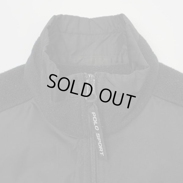 画像5: 90's POLO SPORT ナイロン切り替え フリースベスト "ALL BLACK" (5)