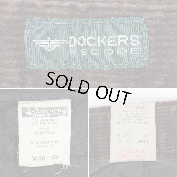 画像3: 00's DOCKERS 2タック 太畝コーデュロイトラウザー "Dark Brown / W36 L30" (3)