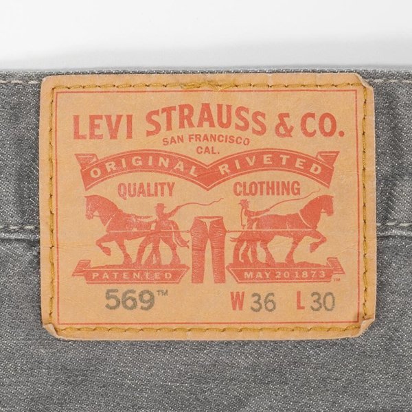 画像3: 00's Levi's 569 先染め グレーデニムパンツ "W36 L30" (3)
