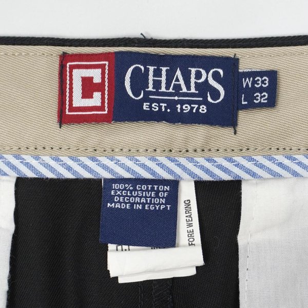 画像3: 00's CHAPS 2タック チノトラウザー "BLACK / W33 L32" (3)