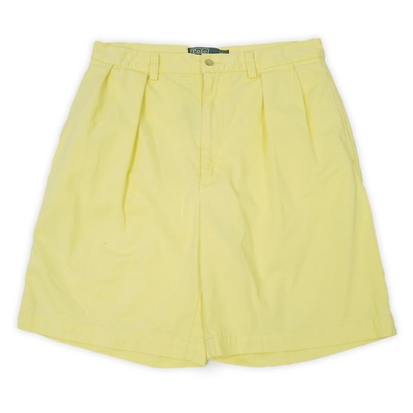 画像1: 90's Polo Ralph Lauren 2タック チノショーツ "TYLER SHORT / YELLOW" (1)